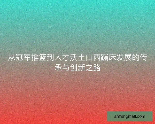 从冠军摇篮到人才沃土山西蹦床发展的传承与创新之路